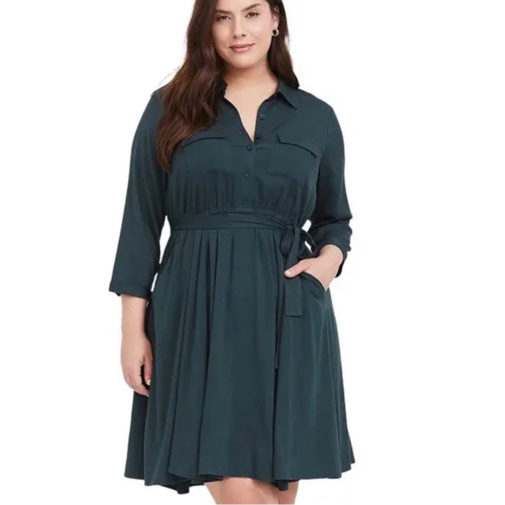 Torrid green shirt dress